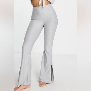 New Puma Training Desert Flared Yoga Pant with Hem Split in Gray